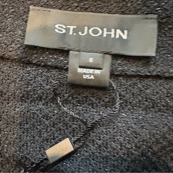 St. John Beaded Trim Black Jacket, Sz 8 - Picture 12 of 14